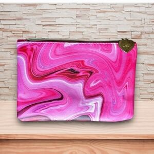 Pink Clutch with Gold Heart Charm